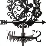 Bird Weathervane 26" Black Metal Hummingbird Flower BEUNITONE Garden-0