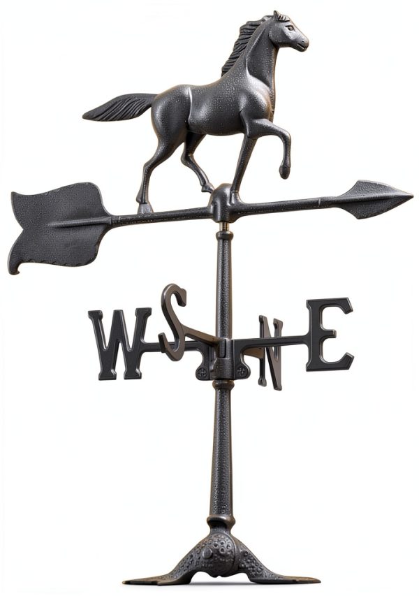 Whitehall Products Horse Weathervane 24-Inch Black Aluminum-0