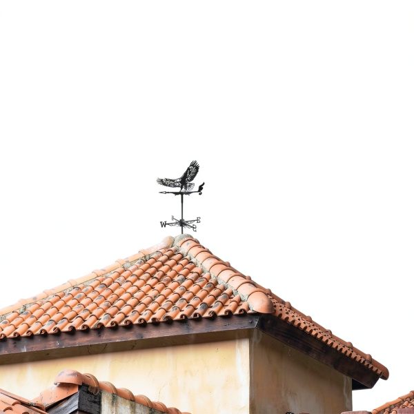 Wind Weathervanes for Roofs Mount with Creative Black Eagle Shapes & Metal Material, Mini Weather Vain Vein for Sheds, Courtyard, and Garden Fence Decoration Outdoor (Eagle, 1PC)-5
