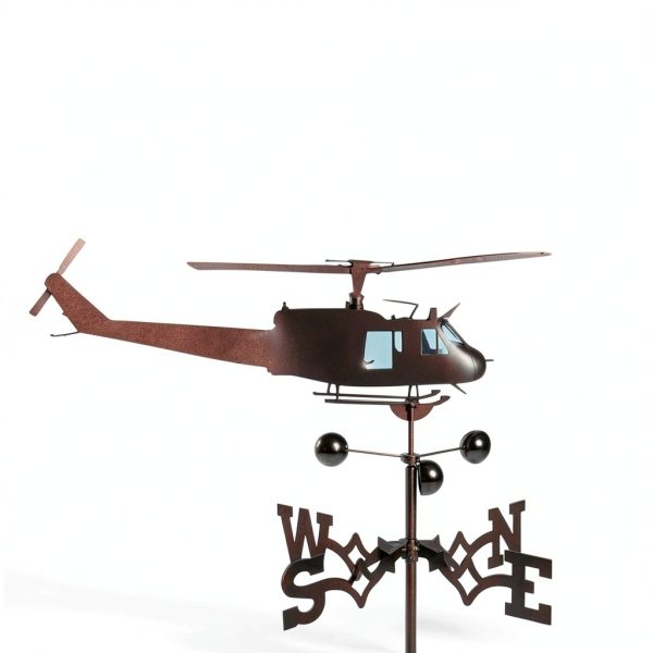 Stainless Steel Helicopter Weathervane Faruxue 50x35cm Garden Stake-5
