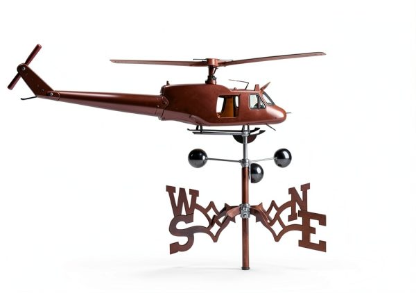Stainless Steel Helicopter Weathervane Faruxue 50x35cm Garden Stake-4
