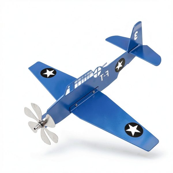 Metal Airplane Garden Weathervane by HEEPDD Rotating Wind Spinner Blue-6