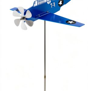 Metal Airplane Garden Weathervane by HEEPDD Rotating Wind Spinner Blue-0