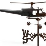 Stainless Steel Helicopter Weathervane Faruxue 50x35cm Garden Stake-0