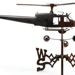 Stainless Steel Helicopter Weathervane Faruxue 50x35cm Garden Stake-0