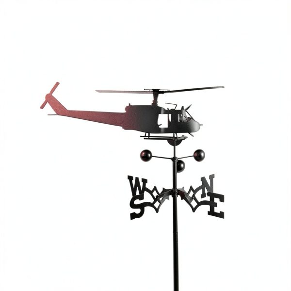 Stainless Steel Helicopter Weathervane Faruxue 50x35cm Garden Stake-6