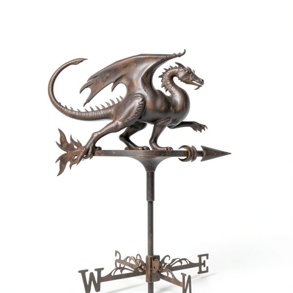 Dragon Wind Weathervanes for Roofs Mount, Mini Weather Vain Vein with Creative Shapes & Metal Material for Sheds, Courtyard & Garden Fence Decoration Outdoor (Black, 1PC)-4