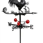 Rooster Weather Vane Roof Mount by Qivine Metal Black 12.5in-0
