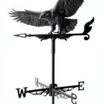 Wind Weathervanes for Roofs Mount with Creative Black Eagle Shapes & Metal Material, Mini Weather Vain Vein for Sheds, Courtyard, and Garden Fence Decoration Outdoor (Eagle, 1PC)-0