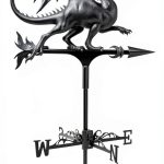 Dragon Wind Weathervanes for Roofs Mount, Mini Weather Vain Vein with Creative Shapes & Metal Material for Sheds, Courtyard & Garden Fence Decoration Outdoor (Black, 1PC)-0