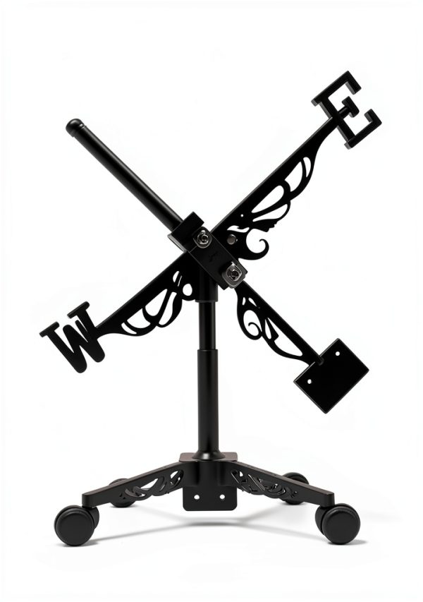 Rooster Weather Vane Roof Mount by Qivine Metal Black 12.5in-3